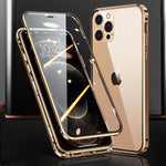 Load image into Gallery viewer, Magnetic Phone Metal  Frame Case al Double Sided Glass  For iPhone 14 13 12 11 Pro Max X XS  8 7 14 Plus 13 12Mini Camera Lens Cover
