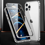 Lade das Bild in den Galerie-Viewer, Magnetic Phone Metal  Frame Case al Double Sided Glass  For iPhone 14 13 12 11 Pro Max X XS  8 7 14 Plus 13 12Mini Camera Lens Cover
