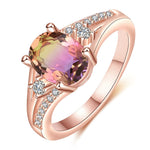 Загрузить изображение в средство просмотра галереи, Women&#39;s Classic Rose Gold Color  Rings Crystal Jewelry  Inlay Rings Perfect Gift
