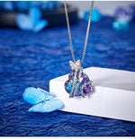 Загрузить изображение в средство просмотра галереи, Women&#39;s Exquisite  Love  Designer  Crystal Heart Necklace Butterfly Necklace

