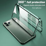 Lade das Bild in den Galerie-Viewer, Magnetic Phone Metal  Frame Case al Double Sided Glass  For iPhone 14 13 12 11 Pro Max X XS  8 7 14 Plus 13 12Mini Camera Lens Cover
