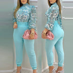Load image into Gallery viewer, Women&#39;s Pants Suit Style Long Sleeve Print  Blouse Sets
