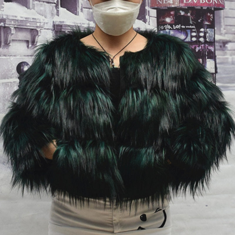 Women's Faux Fur Coat Short Warm Thick High Quality Fashion Fur Coat