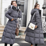 Load image into Gallery viewer, Women&#39;s  Warm Fashion Bow Belt fur Collar Coat Long Dress Thick Coat
