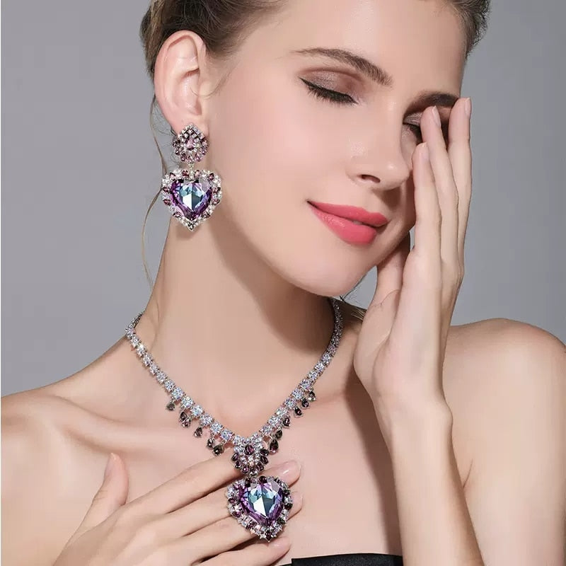 This Montgomery Acquisition is truly a magical  Bliss Pendant Stud Earrings  Necklace Set