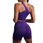Charger l&#39;image dans la galerie, High Waist Hip Raise Pants Shorts Long-sleeved Suits 2\5PCS Seamless Yoga Sets Sports Fitness Workout Gym Leggings Set for Women
