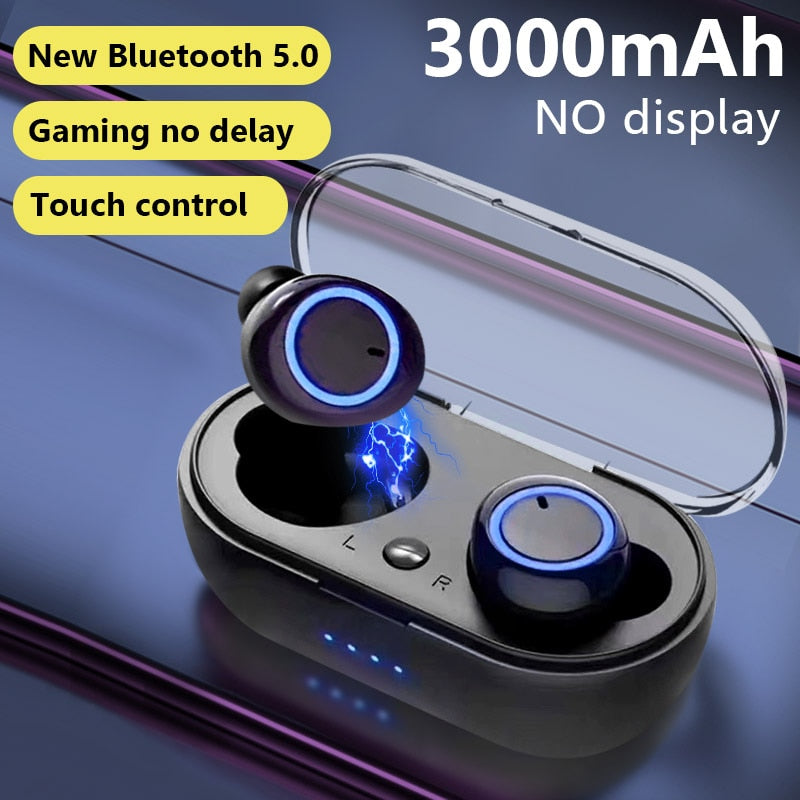 Gym Fitness Waterproof Earbuds Charging Box Bluetooth 5.1 Earphones  Wireless Headphone 9D Stereo Sports  Headsets With Microphone 3500mAh