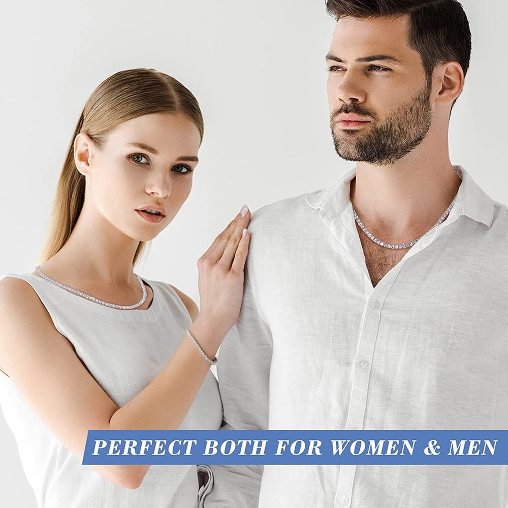 This Necklace Is Truly a Magical Piece Crafted From Love, Stainless Steel & Real Moissanite Create a Bliss of Radiant Women Men 925 Sterling Silver 3mm + Full Diamonds With GRA Certisfied  Jewelry