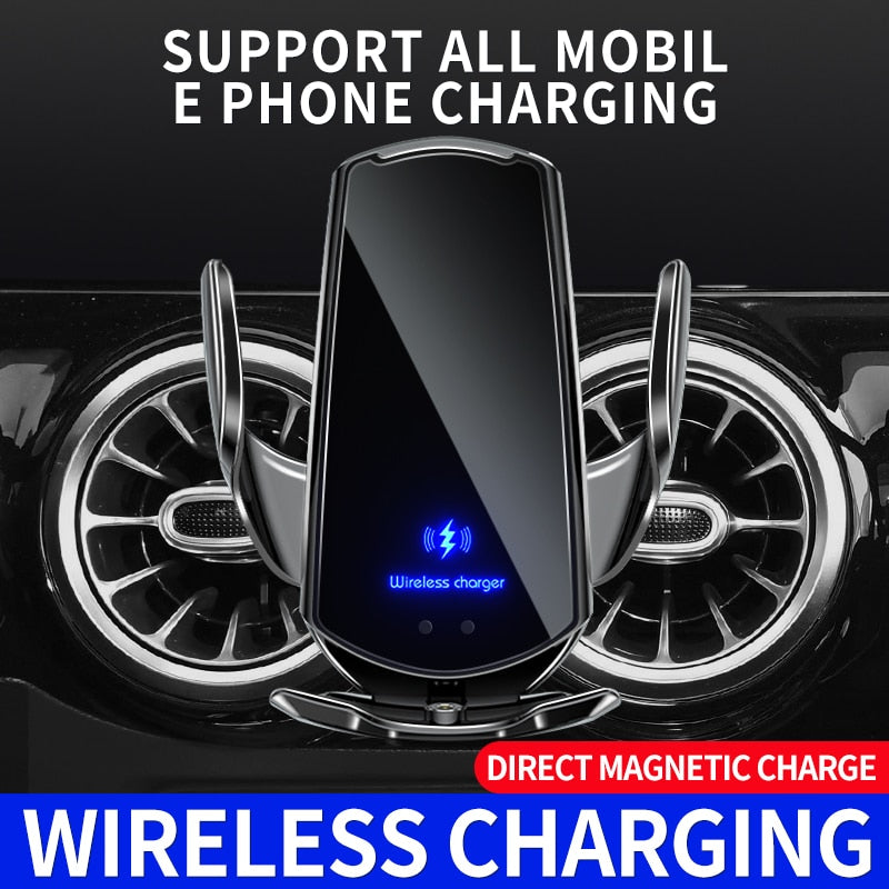 Car Wireless Charging infrared Induction Fast Charging 100W  Magnetic Automatic Car Mount Phone Holder For iPhone Xiaomi Samsung