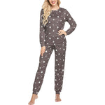 Загрузить изображение в средство просмотра галереи, Women&#39;s Love Print Long Sleeve Pajamas Set Cute Top And Pants  Home Wear Sets
