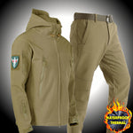 이미지를 갤러리 뷰어에 로드 , Gym Fitness Military Style Tactical Men Jacket Suit Outdoor Fishing Waterproof Warm Hiking Hunting Tracksuits Set for Thermal Jacket
