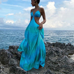 Charger l&#39;image dans la galerie, Women &#39;s Long Cut Out Beach Halter Backless  Elegant Maxi Dress
