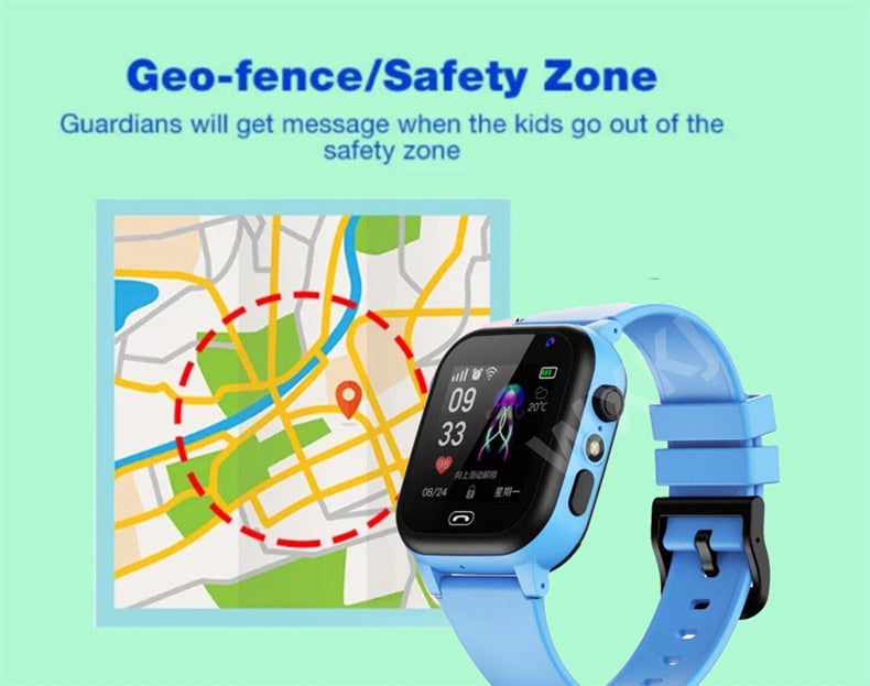 Parent's Tracker Children Mobile Phone Voice Chat Smart Watch 2/4G Sim Card LBS SOS Camera Math Game & Flashlight