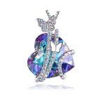 Charger l&#39;image dans la galerie, Women&#39;s Exquisite  Love  Designer  Crystal Heart Necklace Butterfly Necklace
