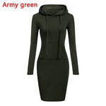 Lade das Bild in den Galerie-Viewer, Gym Fitness Casual Pocket Hooded Solid Color Long Sleeve Mini Dress
