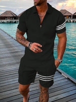 Load image into Gallery viewer, Men&#39;s Casual Fashion Polo Shirt Set Outfit Vintage Tracksuit Sportswear.
