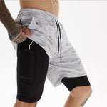 Load image into Gallery viewer, Gym Fitness Men Sports Short Pant 2 In 1 Double-deck Quick Dry GYM  Fitness Jogging Workout Shorts
