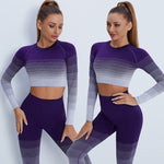 Lade das Bild in den Galerie-Viewer, Gym Fitness Workout Clothing Yoga Set High Waist Push Up Leggings Women Fitness Breathable Pants 2 Pieces
