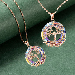 Exquisite Gorgeous Tree of Life Round Necklace Pendant Aesthetic Jewelry