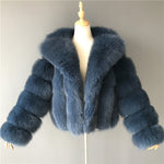 Lade das Bild in den Galerie-Viewer, Women&#39;s Silver Grey Artificial Faux Fur Jacket Thick Warm Fluffy Winter Outerwear Office Lady Coats
