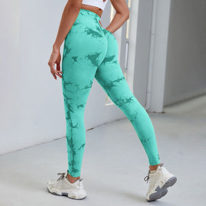 Gym Fitness Seamless Tie Dye Leggings Women's Yoga Pants Push Up Workout Sports Legging High Waist Tights Gym Clothing