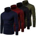 Загрузить изображение в средство просмотра галереи, Gym Fitness Solid Men&#39;s Turtleneck Knitted Sweater High Collar Pullover Tops
