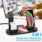Charger l&#39;image dans la galerie, 4 in 1 Qi Wireless Charger For iPhone 11 X XS XR 8 10W Type C USB Fast Charging Dock Stand for Apple Watch 5 4 3 2 Airpods
