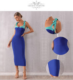Cargar imagen en el visor de la galería, Women&#39;s Spaghetti Strap Maxi Bow Dress Celebrity Runway Dress
