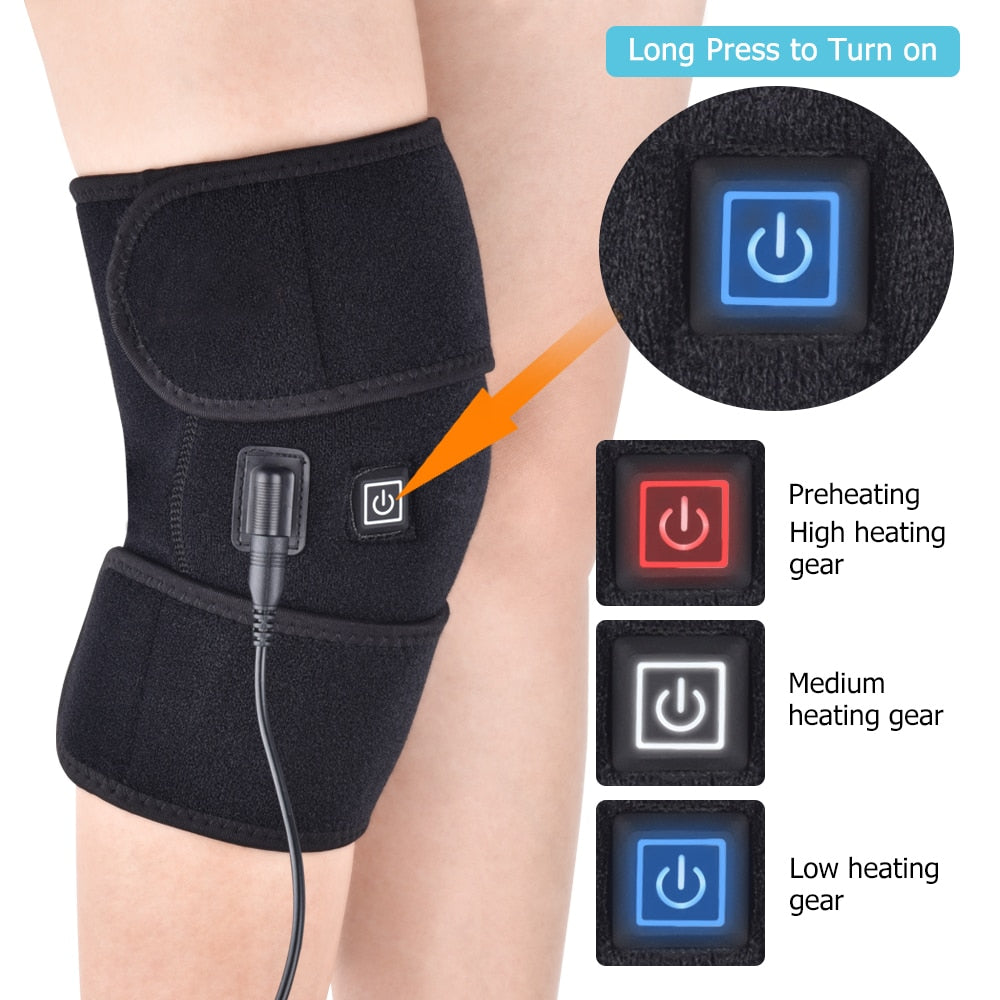 Infrared Heated Knee Brace Support Arthritis Wrap Pain Relief Massager Injury Cramps Recovery Hot Therapy