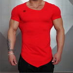 Load image into Gallery viewer, Men&#39;s Tight-Fitting Short-Sleeved T-shirt Fitness Gyms Fitness Splicing Cotton T-shirt
