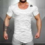 Cargar imagen en el visor de la galería, Men&#39;s Tight-Fitting Short-Sleeved T-shirt Fitness Gyms Fitness Splicing Cotton T-shirt
