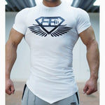 이미지를 갤러리 뷰어에 로드 , Men&#39;s Tight-Fitting Short-Sleeved T-shirt Fitness Gyms Fitness Splicing Cotton T-shirt
