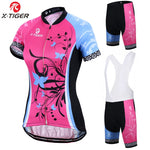 Cargar imagen en el visor de la galería, X-Tiger Short Sleeve Women Cycling Jerseys set Breathable Mountain Bike Clothe
