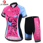 Load image into Gallery viewer, X-Tiger Short Sleeve Women Cycling Jerseys set Breathable Mountain Bike Clothe
