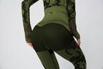 Загрузить изображение в средство просмотра галереи, Women&#39;s Seamless Camouflage Long Sleeve Tops High Waist  Suits Tight Workout Pants Yoga Set
