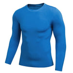 Lade das Bild in den Galerie-Viewer, Gym Fitness Solid Men&#39;s Tight Elastic Sweating Quick Drying Long Sleeved Shirt Compression Fitness Tops
