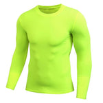 Lade das Bild in den Galerie-Viewer, Gym Fitness Solid Men&#39;s Tight Elastic Sweating Quick Drying Long Sleeved Shirt Compression Fitness Tops
