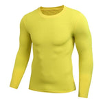 Загрузить изображение в средство просмотра галереи, Gym Fitness Solid Men&#39;s Tight Elastic Sweating Quick Drying Long Sleeved Shirt Compression Fitness Tops
