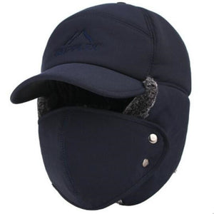 Thermal Bomber Hats Men & Women's Ear Protection Face Windproof Ski Cap Velvet Thicken Hat