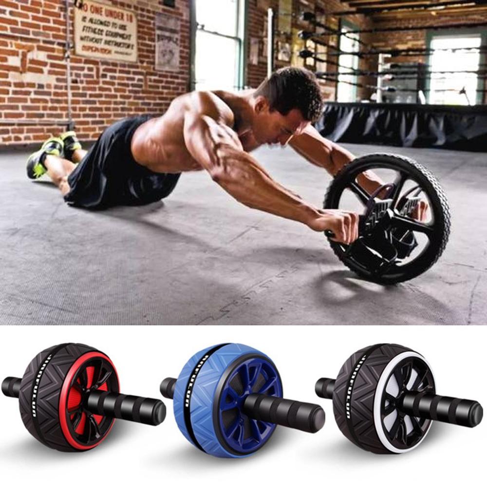 hot Double-wheeled Updated AB Abdominal Press Wheel Rollers Crossfit Gym Exercise Equipment for Body Building Fitness