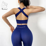 Cargar imagen en el visor de la galería, Women&#39;s Seamless Sports Suit Fitness Bras Yoga Crop Top Gym Workout Leggings Breathable Yoga Suit
