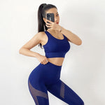 이미지를 갤러리 뷰어에 로드 , Women&#39;s Seamless Sports Suit Fitness Bras Yoga Crop Top Gym Workout Leggings Breathable Yoga Suit

