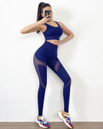 Cargar imagen en el visor de la galería, Women&#39;s Seamless Sports Suit Fitness Bras Yoga Crop Top Gym Workout Leggings Breathable Yoga Suit
