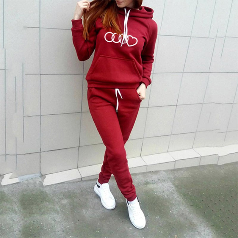 Gym Fitness Elegant Sets Women's Sweatsuits Sweatshirt With Pockets Casual Workout Suit Sets