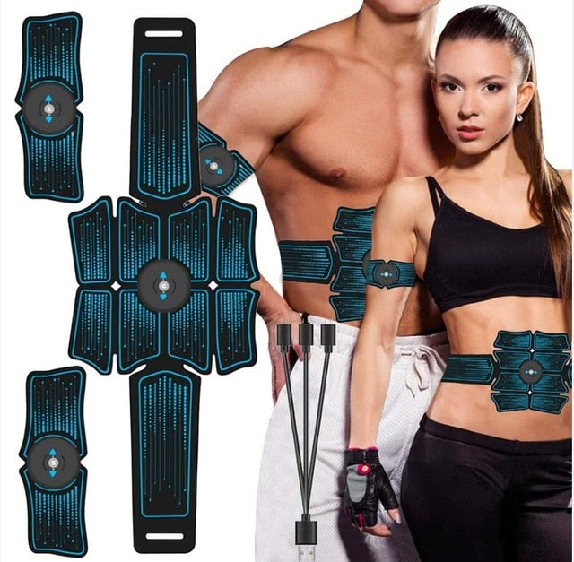 Abdominal Muscle Stimulator Trainer EMS Abs Weight Loss Fitness Equipment Training Electrostimulator Toner Exercise Gym Set