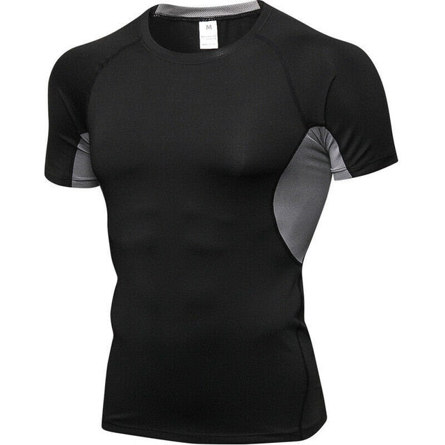 Men's T-shirts Short Sleeve Quickly Dry Gym Clothing Tight Workout Running Soccer Basketball Sportswear Tee Shirt