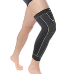 Lade das Bild in den Galerie-Viewer, Hot elastic yellow-green stripe sports lengthen knee pad leg sleeve non-slip bandage compression leg warmer for men and women

