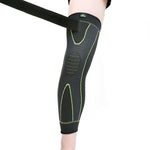 Load image into Gallery viewer, Hot elastic yellow-green stripe sports lengthen knee pad leg sleeve non-slip bandage compression leg warmer for men and women
