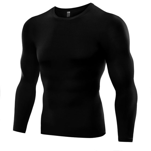 Men's Compression Under Base Layer Top Long Sleeve Tights Sports Quick Dry Running T-shirt Gym Fitnesswear Shirt