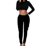 Load image into Gallery viewer, Gym Fitness Women&#39;s Lace Up Waist Pants Solid Pencil Pants Multi-Pockets Trousers
